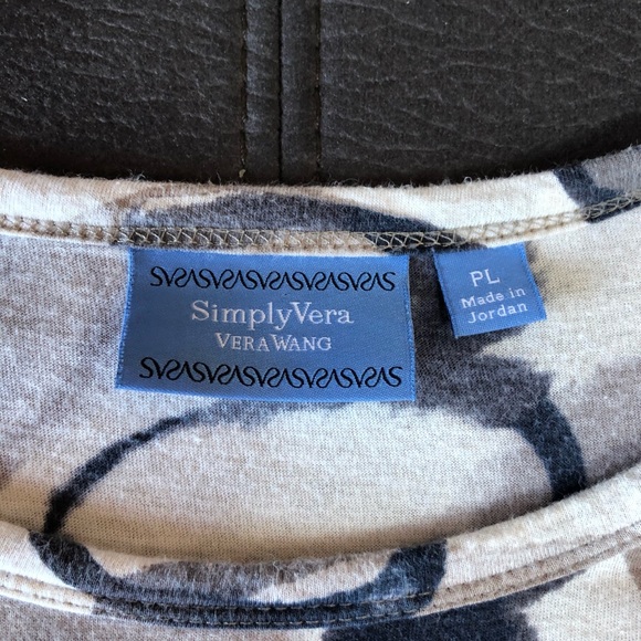 VERA WANG Simply Vera Print T-Shirt Size PL - Picture 4 of 6